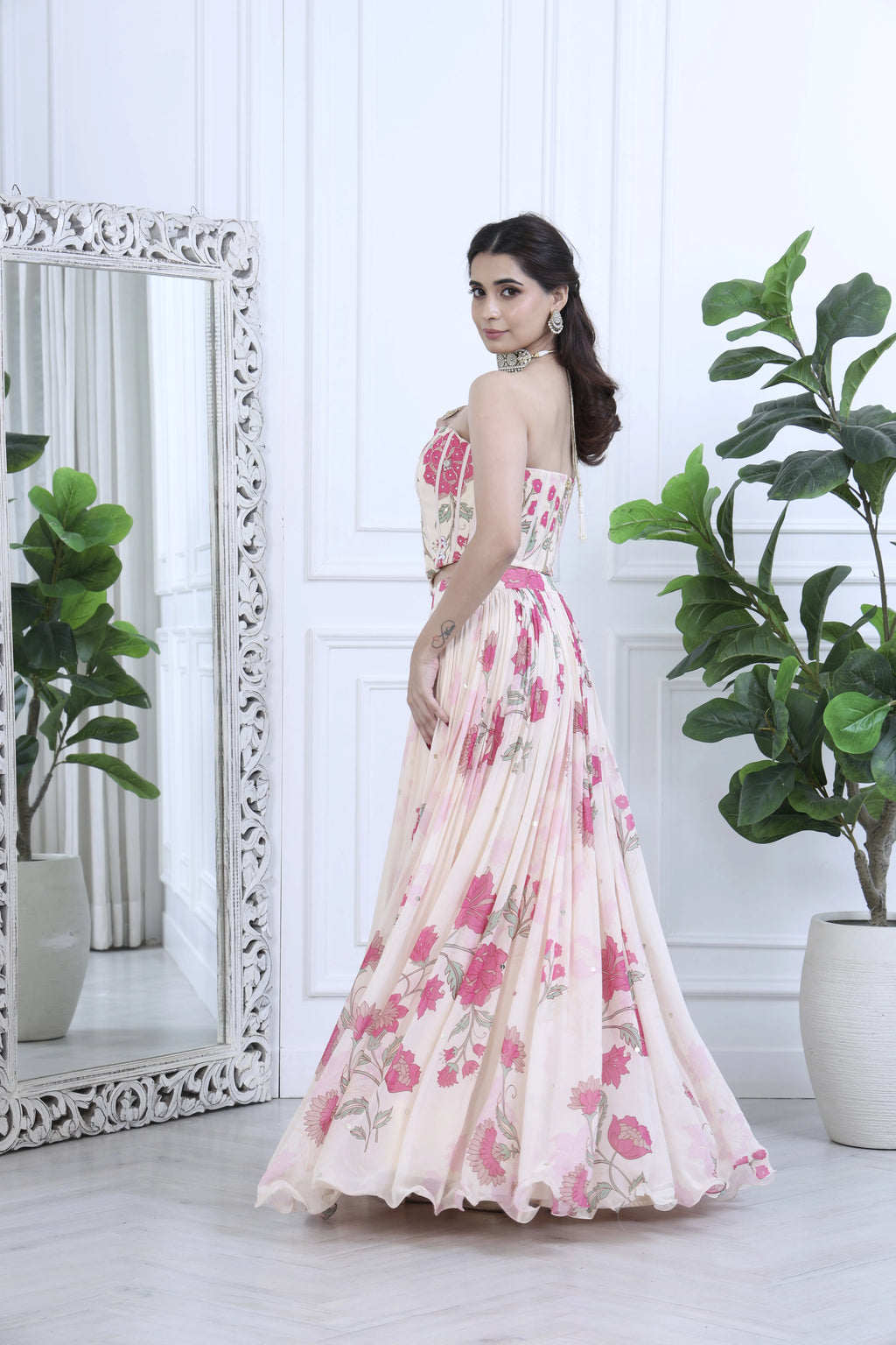 Fariha Meher Floral Ivory