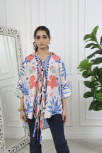 Rumi  Floral Printed Front Tie Up Shirt