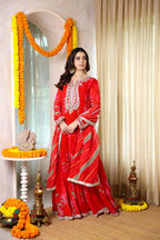 Fiza Meher Floral Red