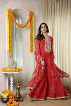 Fiza Meher Floral Red