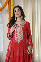 Fiza Meher Floral Red