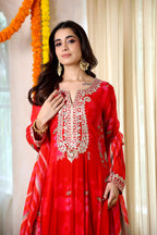 Fiza Meher Floral Red