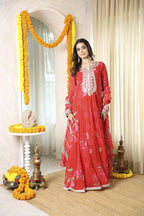 Fiza Meher Floral Red