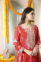 Fiza Meher Floral Red