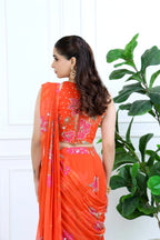 Jannat Meher Floral Orange