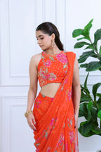 Jannat Meher Floral Orange