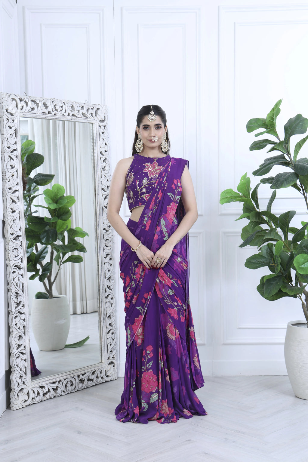 Ziva Meher Floral Purple