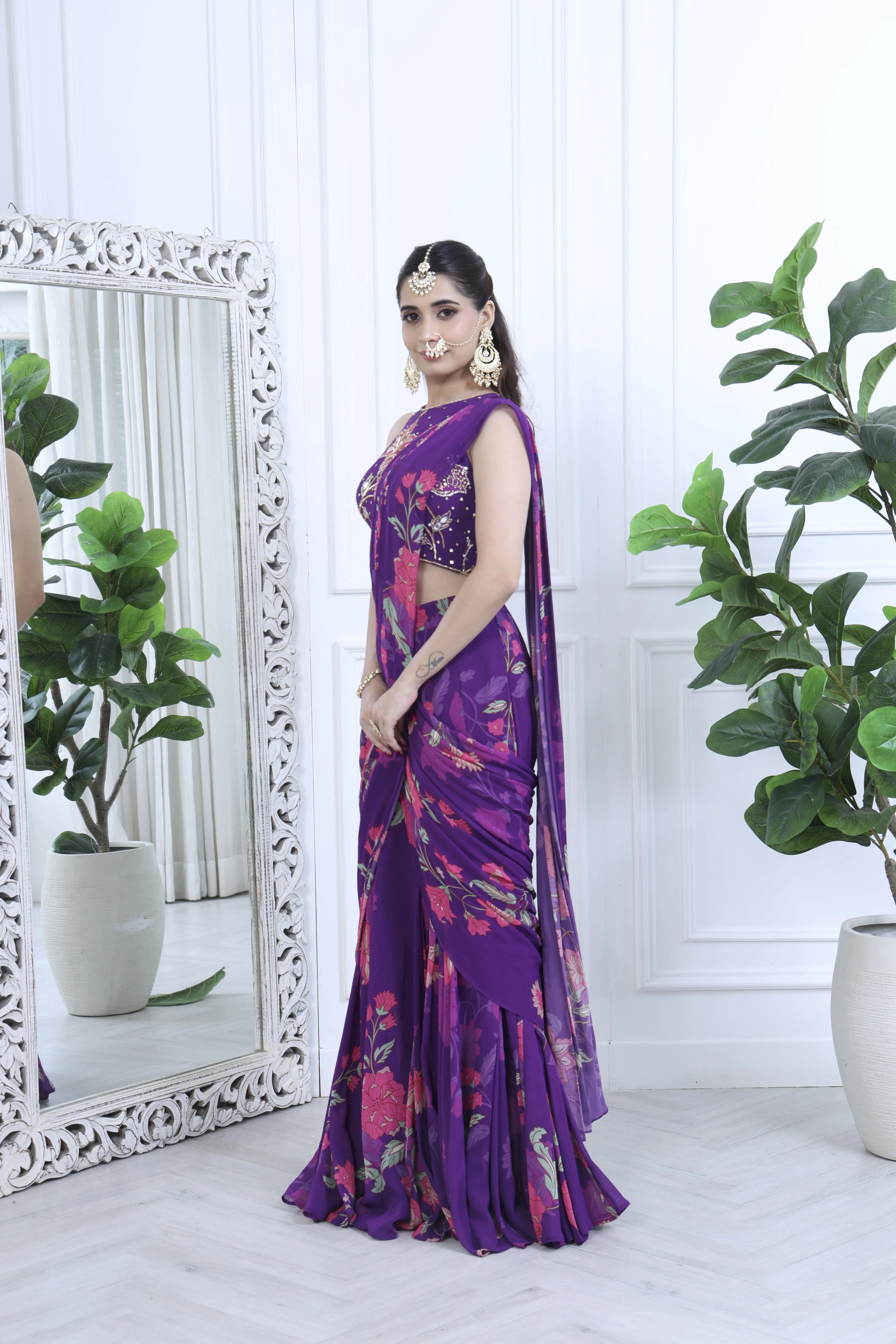 Ziva Meher Floral Purple