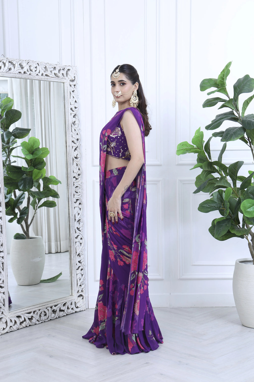 Ziva Meher Floral Purple