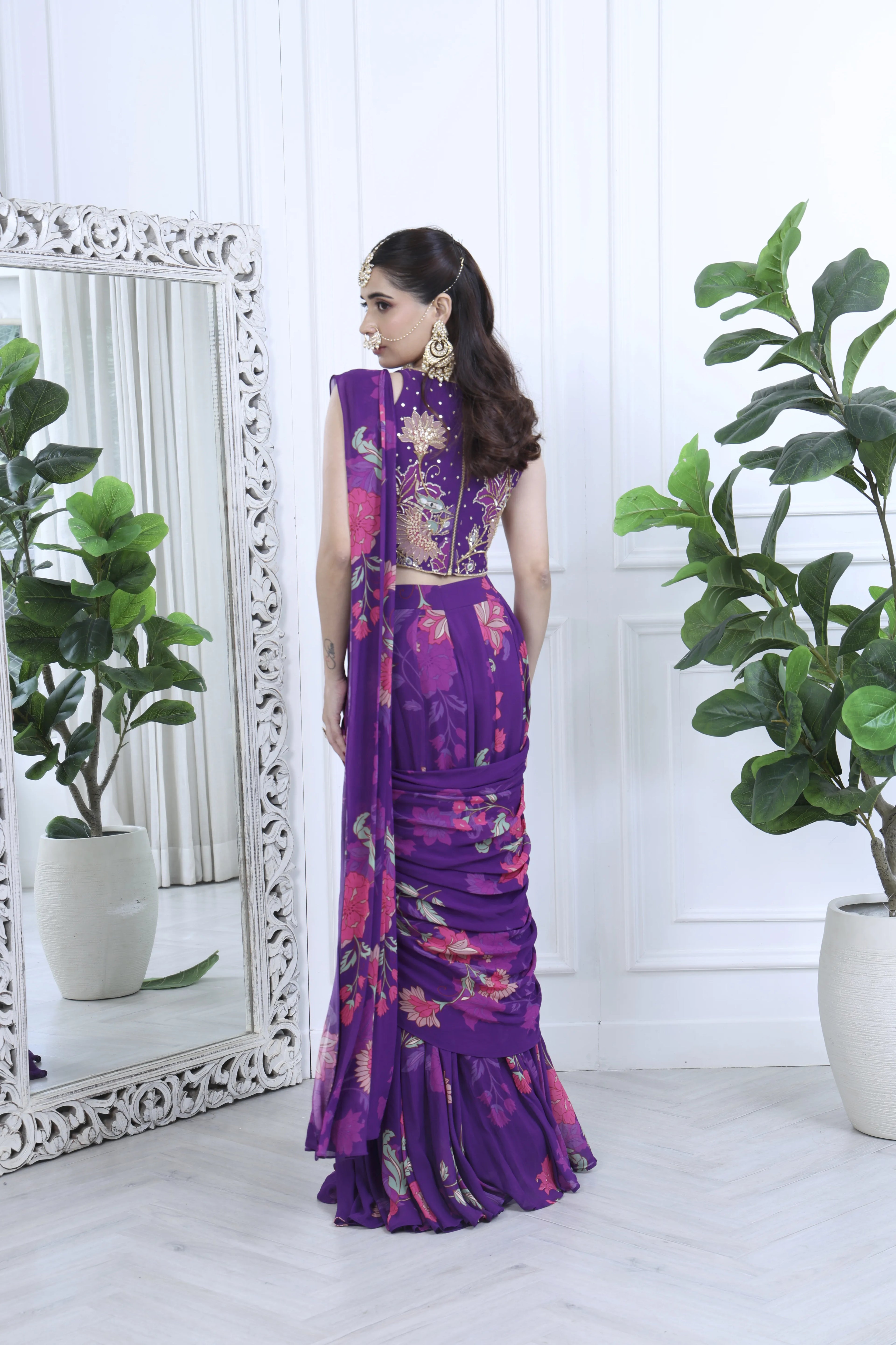 Ziva Meher Floral Purple