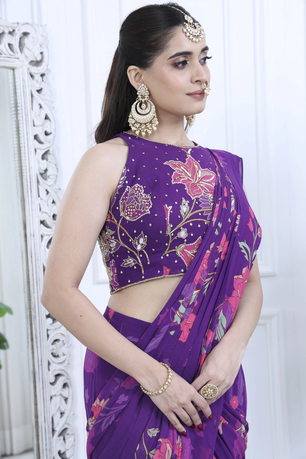 Ziva Meher Floral Purple