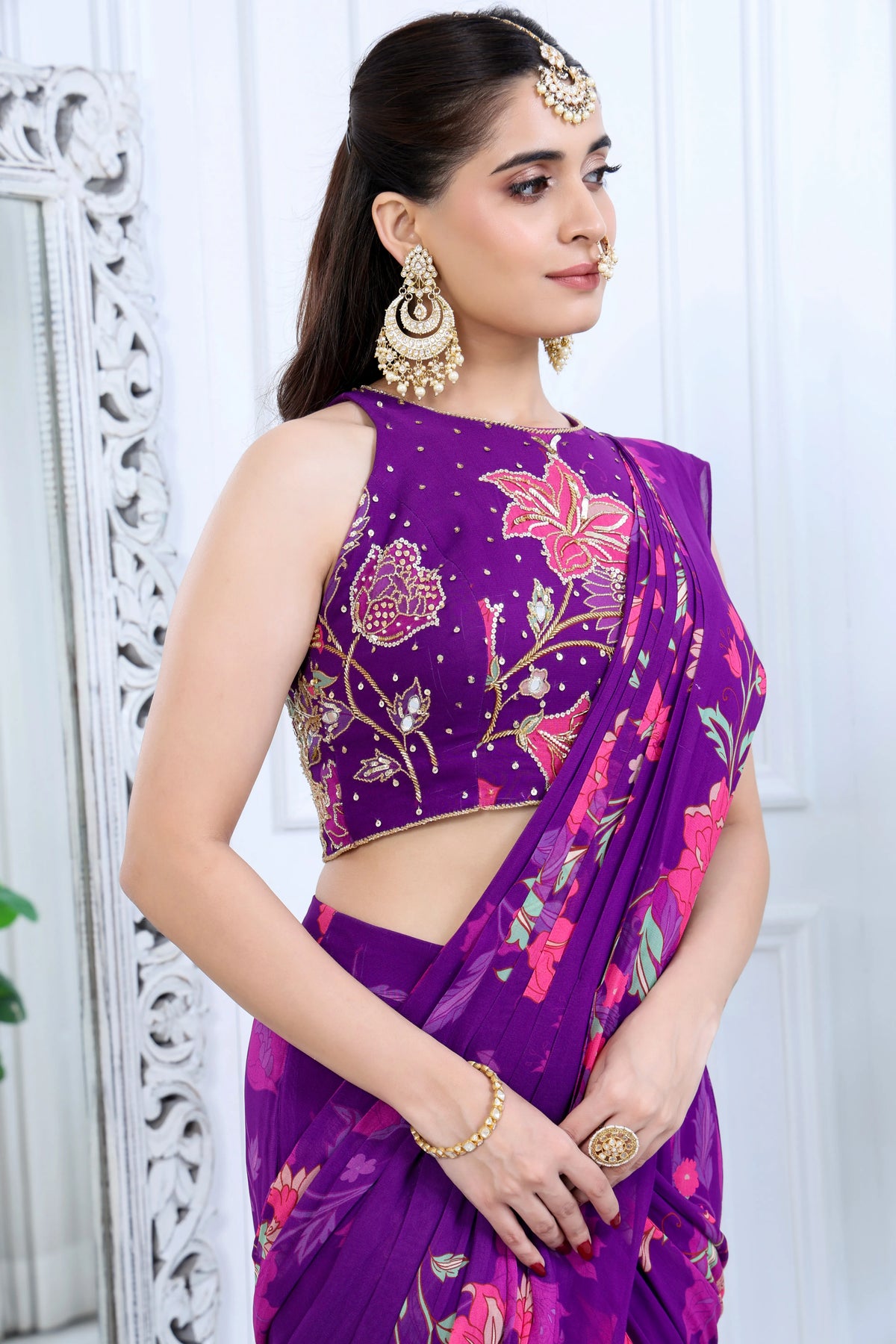 Ziva Meher Floral Purple